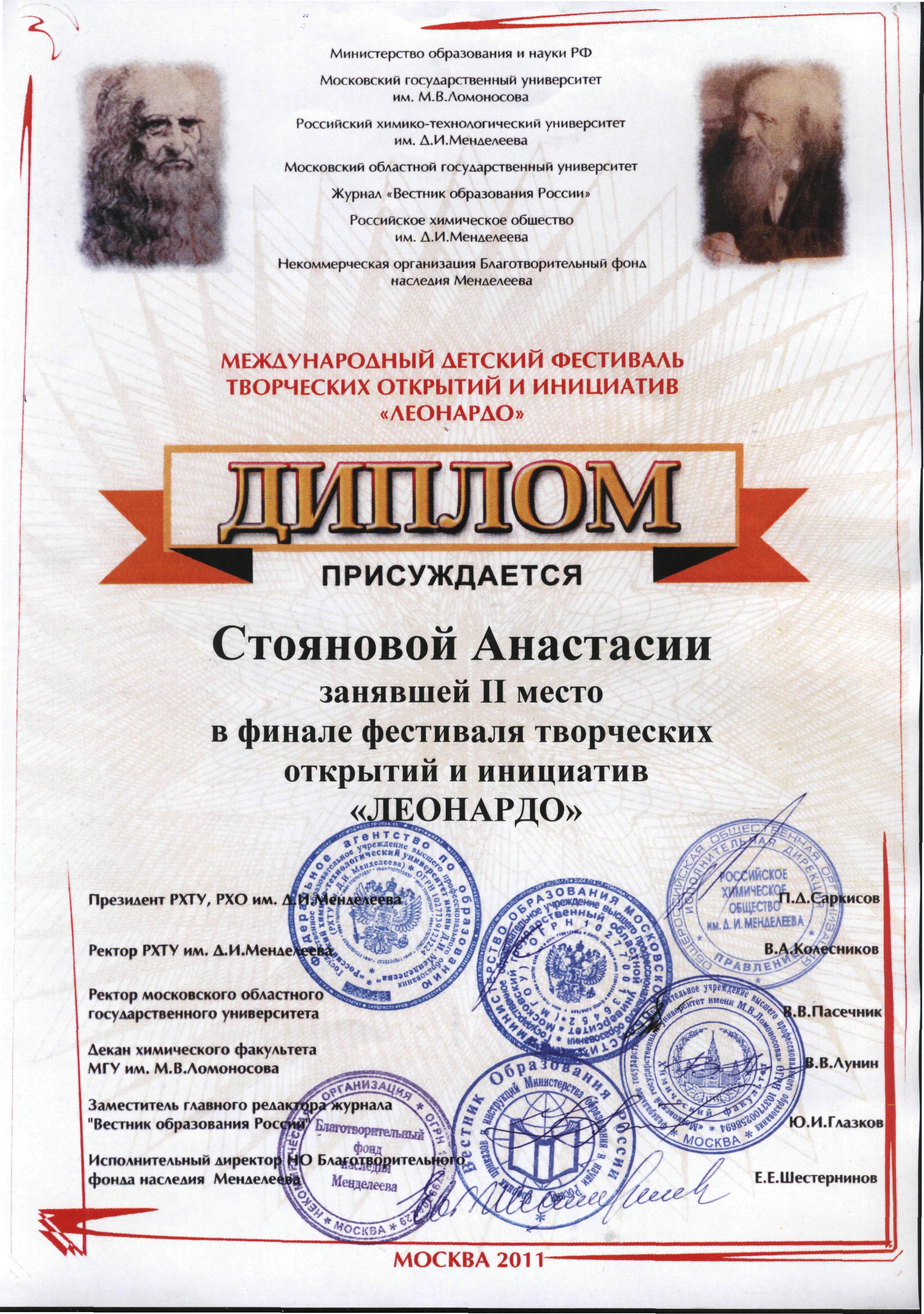 Победители конкурса леонардо Победители конкурса леонардо